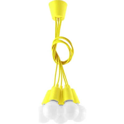 Afbeelding van Sollux Lighting Diego 5 Licht Plafond Cluster Hanglamp Geel