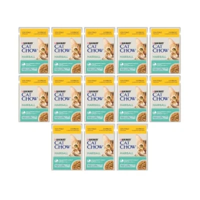 Afbeelding van 26 x 85 g Cat Chow Hairball Kip &amp; Groene Bonen Kattenvoer