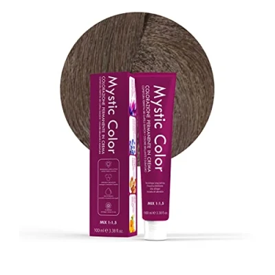 Afbeelding van Mystic Color Permanent Cream Coloring with Argan Oil and Calendula Long Lasting Hair Light Ash Blonde 8.1 100ml