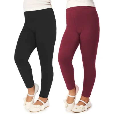 Afbeelding van Merry Style Meisjes Lang Leggings 2 Pack Sport Vrijetijdsbroek Viscose Sporbroek Yogabroek Zwart / Wijnrood (2Pack) 152 MS MS10 130 LE 2P