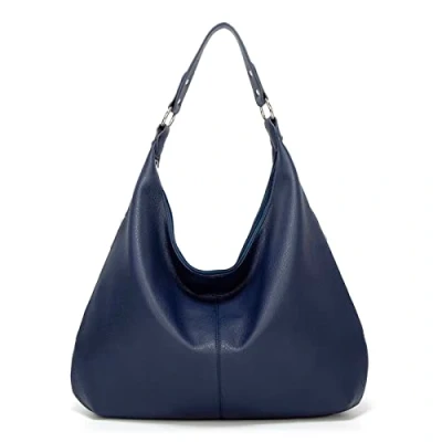 Afbeelding van Ashioup Vrouwen Retro Top Handvat Schoudertas Pu Lederen Hobo Handtassen, Purplish Blauw, One Size