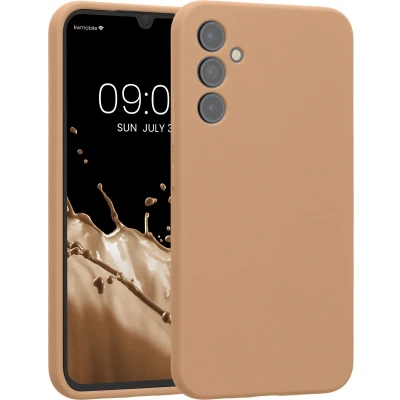 Afbeelding van kwmobile telefoonhoesje geschikt voor Samsung Galaxy A34 5G TPU backcover met siliconen coating Smartphone case in macchiato