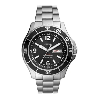 Afbeelding van Fossil FS5687 Horloge staal zilverkleurig zwart 48 mm