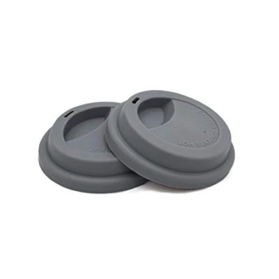 Afbeelding van Siliconen drinkdeksel, morsbestendig kopdeksel, herbruikbare koffiemok deksels, koffiebekerhoezen, 6 stuks Grey 2pcs