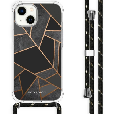 Afbeelding van imoshion Hoesje Geschikt voor iPhone 14 Design met Koord Black Graphic