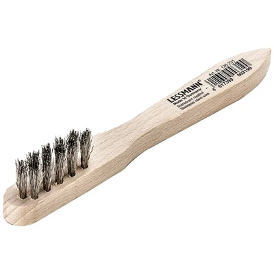 Afbeelding van Lessmann Bougieborstel lengte 150 mm 0,15 RVS staaldraad golvend 3 rijig 1 stuk 125231