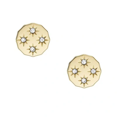 Afbeelding van Fossil dames Sutton oorknopjes met glassteen JF04381710 in de kleur Goud
