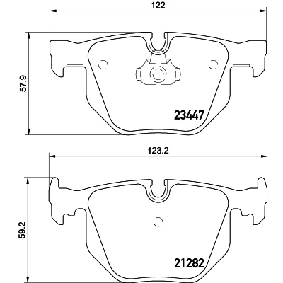 Afbeelding van HELLA 8DB 355 009 331 Remblokkenset Geschikt voor slijtage waarschuwingscontact BMW: 7 (E65, E66, E67) 730 d, 735 i, Li, 730d 3.0, Li