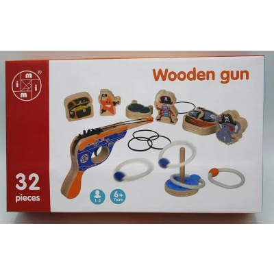 Afbeelding van Houten Elastiek Pistool met Doelwitten, 32dlg.