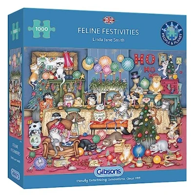 Afbeelding van Gibsons puzzel 1000 stukjes &quot;Feline festivities&quot;
