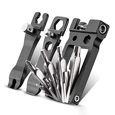 Afbeelding van GuDoQi Multitools, 19 in 1 fietsgereedschap, pechset, fietsgereedschap voor onderweg, vetklinknagels