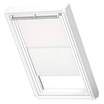 Afbeelding van Origineel VELUX Dakramen Verduisterend Rolgordijn voor S06, S36, Wit met Witte Zijgeleiders