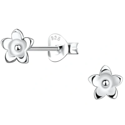 Afbeelding van JoyS Zilveren bloem oorbellen 6 mm bloemetje oorknoppen sterling zilver 925 t56