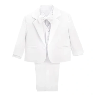 Afbeelding van Lito Angels Kostuums &amp; Blazers Tuxedo Smoking Pak Set van 5 Stuks Bruiloft Feest Formele Kleding Outfit voor Peuter Jongens Maat 98 (Leeftijd 3 jaar) Wit