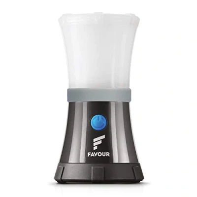 Afbeelding van Favour L0617 LED Camping Lamp IPX7, Waterdicht, Drijft, Stootvast, Draagbare Kampeerlamp, op Batterijen, 4 Lichtmodi incl SOS Signaal Knipperlicht, Geïntegreerde Karabijnhaak, Licht &amp; Compact