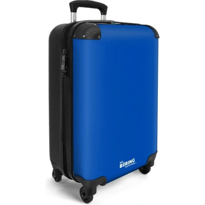 Afbeelding van NoBoringSuitcases.com® Blauwe handbagage koffer Trolley 55x35x25