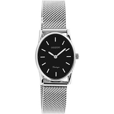 Afbeelding van OOZOO Vintage series zilverkleurige horloge met metalen mesh armband C20257