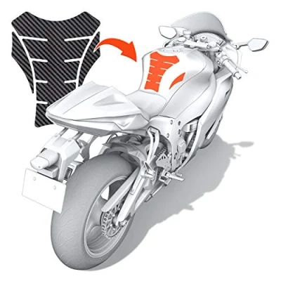 Afbeelding van Luxshield Motorfiets tankpad lakbeschermingsfolie krasbescherming voor tank carbon look &amp; zelfklevend