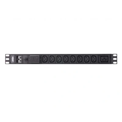 Afbeelding van 9 Outlet 1U Basic PDU with Surge protection (16A) (8x C13 1x C19)
