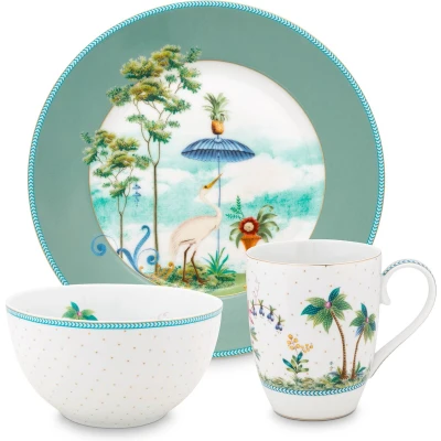 Afbeelding van Ontbijtset Pip Studio Jolie Blue (Set van 3)