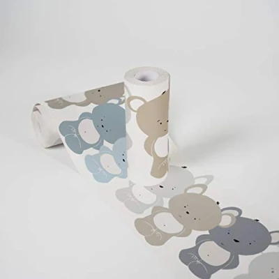 Afbeelding van Zelfklevende Behangrand Voor Kinderen Lovely Kids Cute Bears 5.00 m x 0.155 Blauw Bruin Wit Gemaakt in duitsland door A.S. Création 403738