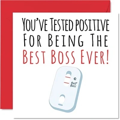 Afbeelding van Grappige Verjaardagskaarten voor Baas Positieve Beste Ooit Grap Gelukkige Verjaardagskaart Manager van Werk Collega, Verjaardagscadeaus, 145mm x Vriendschap Wenskaarten Cadeau