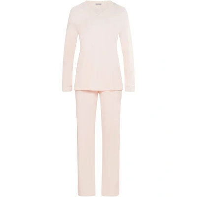 Afbeelding van Hanro dames Moments pyjamaset met details van kant in de kleur Lichtroze, maat: L