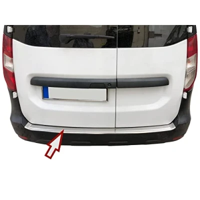 Afbeelding van Bumperbescherming roestvrij staal, mat, compatibel met Dacia Dokker vanaf 2012, afschuining, premium kwaliteit van RECAMBO