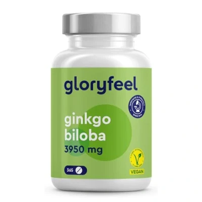 Afbeelding van Ginkgo Biloba 3950 mg 365 tabletten voor een jaard voorraad met flavonoglycosiden + terpenlactonen &amp; vrij van ginkgozuur 50:1 extract