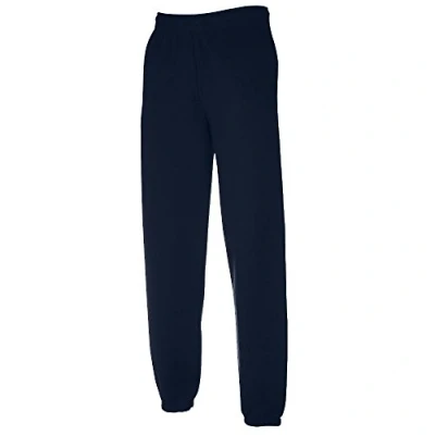 Afbeelding van Fruit of the Loom Classic Jog Pants joggingbroek voor heren, 1/2 stuks, met elastische open broekspijpen, deep navy, L