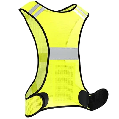 Afbeelding van EAZY CASE reflecterend vest, veiligheidsvest, flexibel instelbaar, veiligheidsvest met reflectoren, ademend, ideaal voor het verhogen van de zichtbaarheid in wegverkeer, neon geel