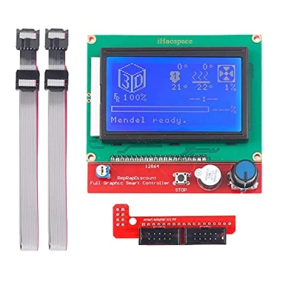 Afbeelding van iHaospace 3D printer RAMPS 1.4 LCD 12864 Versie Graphic Smart Display Controller Module met adapter en kabel voor RepRap Mendel Prusa Arduino