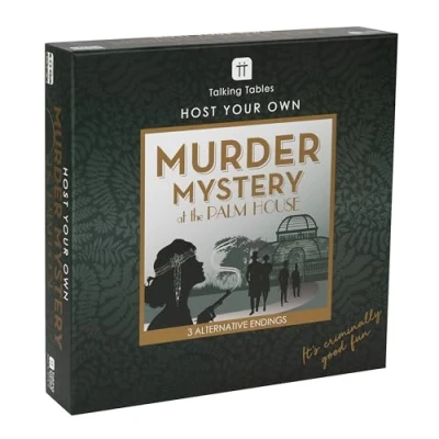 Afbeelding van Talking Tables Murder Mystery At The Palm House Game voor volwassenen, 3 alternatieve eindes, Case File, Fun After Dinner Party, Nieuwjaar cadeau idee, leeftijden 16+