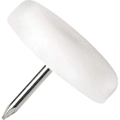 Afbeelding van Adsamm® / 32 x kunststof glijders met spijker/wit/Ø 25 mm/rond/meubelglijders spijker/meubel en vloerglijders