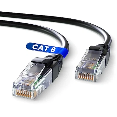 Afbeelding van Mr. Tronic Cat6 Ethernet Cable 10m, High Speed LAN Netwerk Cat 6 Kabel Voor Snelle Internetverbinding Rj45 Connector Netwerkkabel, UTP AWG24 CCA Patchkabel (10 Meter, Zwart)
