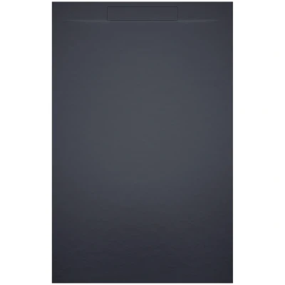 Afbeelding van Riho Isola Douchevloer 90x80x3cm Kunstmarmer Leisteen structuur mat antraciet