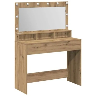 Afbeelding van vidaXL Artisan Eiken Bewerkt Hout 100 x 41 135 cm Spiegel Kaptafel