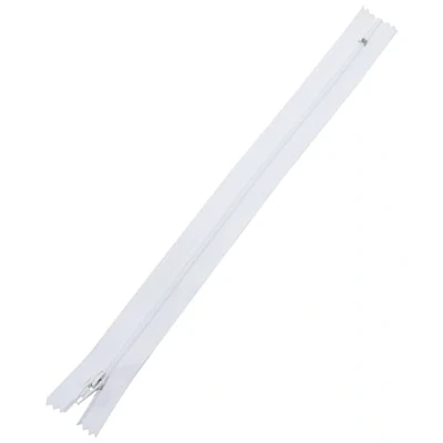 Afbeelding van Trimz 25cm ( 12&quot;) Wit one Way end Stop Zip met 4mm Tanden 5 Stuks, Polyester, 25 cm