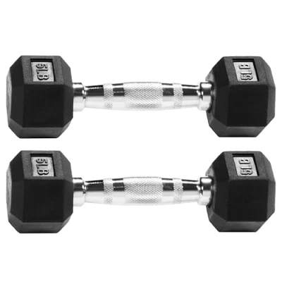 Afbeelding van Signature Fitness Rubber ingekapselde hex halter, 2,3 kg paar