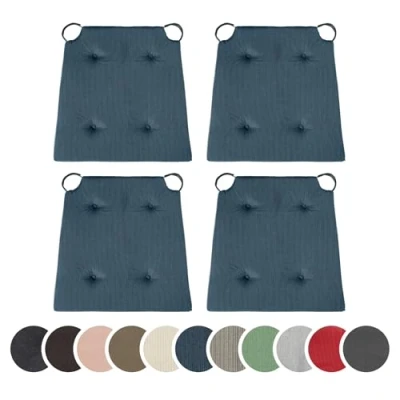 Afbeelding van sleepling 196501 Set van 2 stoelkussens, zitkussens voor binnen en buiten, met klittenbandsluiting, 100% microvezel, made in EU, afmetingen: 42 (voor) 35 (achter) x 40 5 cm, zwart