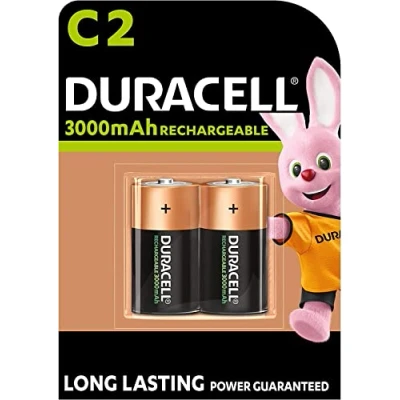 Afbeelding van 2 x Duracell C, oplaadbaar, 3000 mAh HR14/DC1400 (1 blisterkaart met batterijen), batterijen