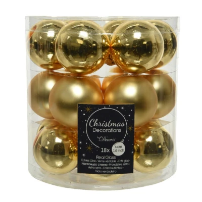 Afbeelding van Decoris Kerstballen 4 cm goud 18 stuks