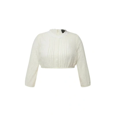 Afbeelding van Ulla Popken Stretch 3/4 Sleeve Blouse, Dames, Maat: 42, Snow white