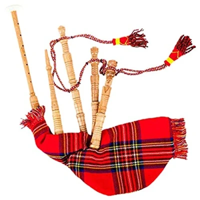 Afbeelding van Speelbare Doedelzak voor kinderen Kind Doedelzak/Kids Speelgoed Gratis 2 Rieten met Tas (Royal Stewart Tartan)