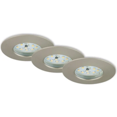 Afbeelding van Briloner Leuchten ATTACH ONE Inbouwspots 3 stuks IP44 5W Ø75mm Mat nikkel