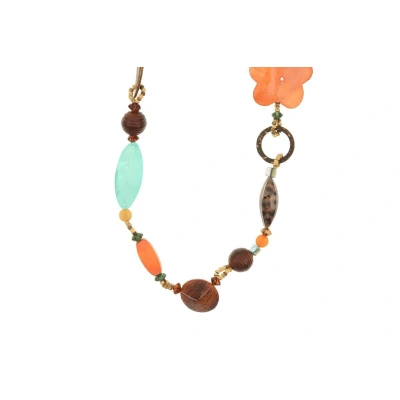 Afbeelding van Behave Ketting lang met kralen multi kleur 90 cm