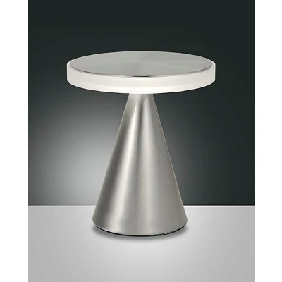 Afbeelding van Fabas Luce LED tafellamp Neutra, hoogte 27 cm, nikkel, touchdimmer