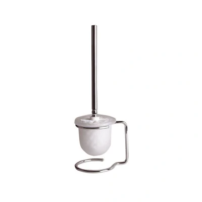 Afbeelding van Toiletborstelhouder Sapho X Round Vrijstaand 36x14x11 cm Chroom / Melkglas