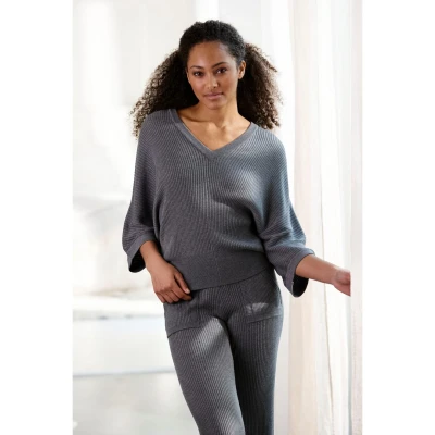 Afbeelding van French Connection Pyjamashirt, Dames, Maat: 36/38, Dunkelgrau meliert