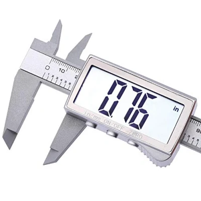 Afbeelding van KATSU Digitale Remklauw 150mm 6 Inch, Groot Display Imperial en Metrische Eenheden Fractie Conversie Koolstofvezel Elektronische Vernier Meetinstrument in Plastic Opbergkoffer 40141566